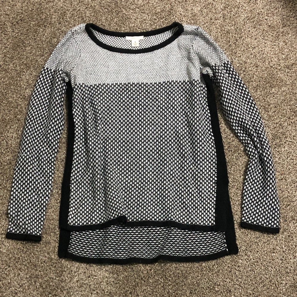 Westbound Black and White Crew Neck Sweater